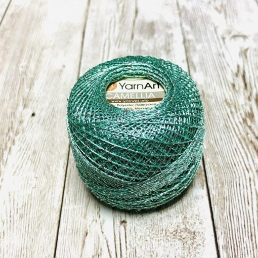 YarnArt Camellia - Zöld, fém szállal - 427